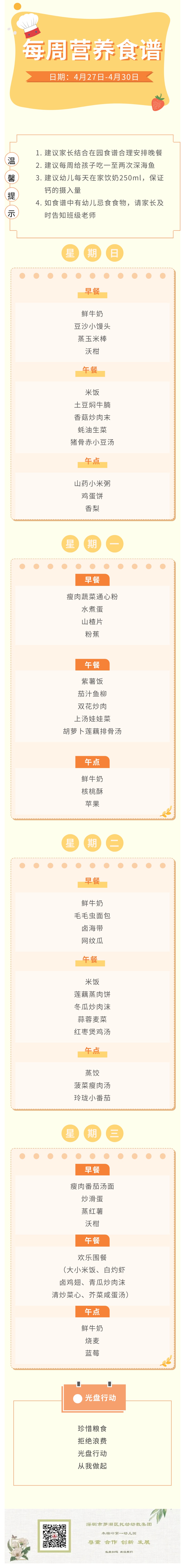 每周营养食谱（2025.4.27-4.30）